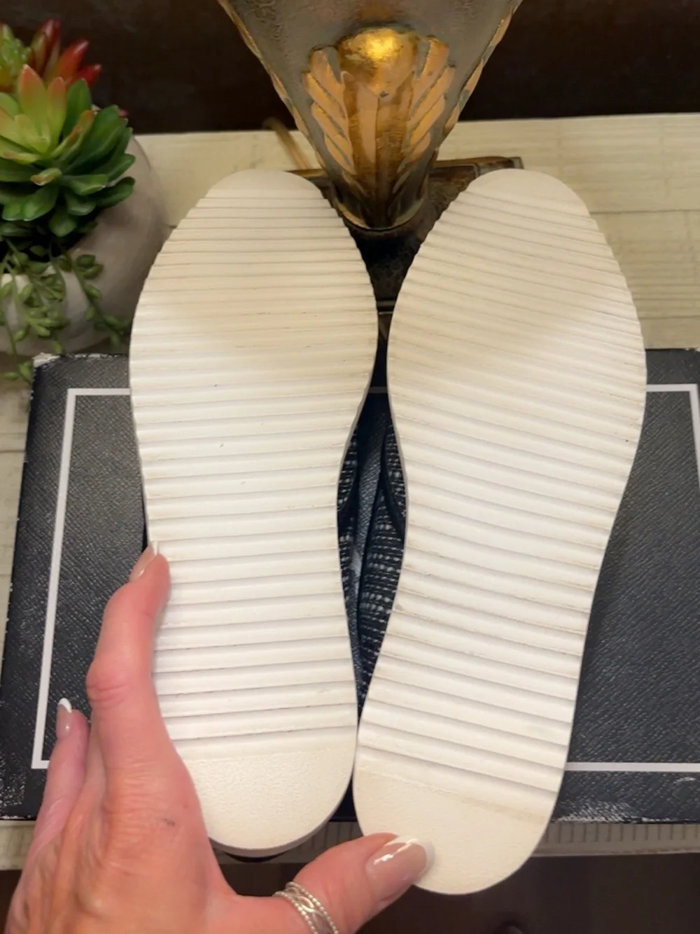 Like New ~ Karl Lagerfeld Black & White Slip-On Loafers ~ Size 9